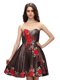 Multi-color A-line Embroidery Prom Evening Gown Zipper Silk Like Satin Sleeveless Knee Length Multi-color A-line Embroidery Prom Evening Gown Zipper Silk Like Satin Sleeveless Knee Length
