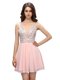 Unique Baby Pink V-neck Neckline Beading Homecoming Dress Sleeveless Zipper Unique Baby Pink V-neck Neckline Beading Homecoming Dress Sleeveless Zipper