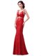 Fine Red V-neck Zipper Sequins Prom Dresses Sleeveless