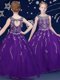Sumptuous Scoop Floor Length Ball Gowns Sleeveless Purple Little Girls Pageant Dress Lace Up