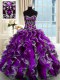 Sweetheart Sleeveless 15 Quinceanera Dress Floor Length Beading and Appliques Multi-color Organza