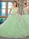 Scoop Apple Green Sleeveless Beading and Ruffled Layers Floor Length Sweet 16 Quinceanera Dress Scoop Apple Green Sleeveless Beading and Ruffled Layers Floor Length Sweet 16 Quinceanera Dress