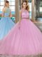 Elegant Scoop Sleeveless Quinceanera Gown With Train Court Train Beading Lilac Tulle Elegant Scoop Sleeveless Quinceanera Gown With Train Court Train Beading Lilac Tulle