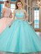 Affordable Scoop Sleeveless Tulle 15th Birthday Dress Beading and Appliques Zipper Affordable Scoop Sleeveless Tulle 15th Birthday Dress Beading and Appliques Zipper