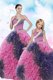 Artistic Floor Length Lace Up Quinceanera Gown Multi-color for Military Ball and Sweet 16 and Quinceanera with Sequins and Pick Ups Artistic Floor Length Lace Up Quinceanera Gown Multi-color for Military Ball and Sweet 16 and Quinceanera with Sequins and Pick Ups
