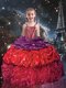Free and Easy Sleeveless Beading and Ruffles and Pick Ups Lace Up Little Girl Pageant Gowns
